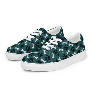 Paw Prints and Bones Women’s lace-up canvas shoes