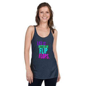 Life Is Better In Flip Flops Women's Racerback Tank, Funny Tank Tops, Beach Wear