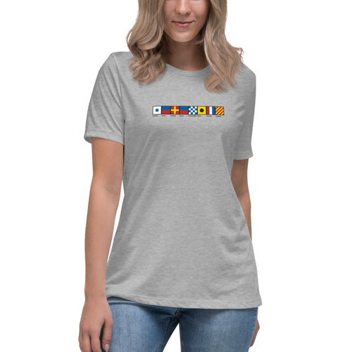 Serenity  Spelled Out In Signal  Flags Women's Relaxed T-Shirt, Semaphore Flag Design Shirt, Nautical T-shirt