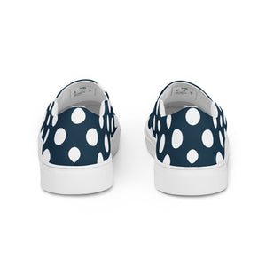 Women’s Blue With White Polka Dots slip-on canvas shoes