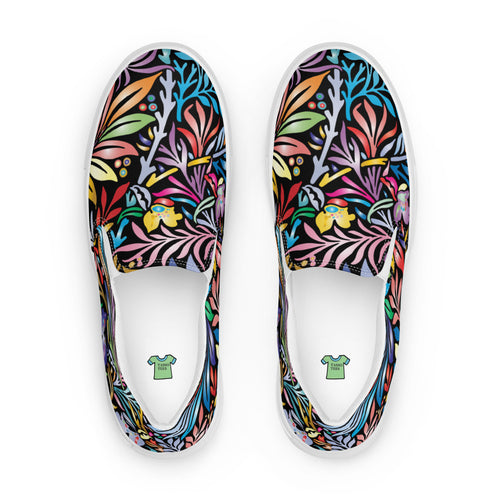 Abstract Jungle Print Women’s slip-on canvas shoes