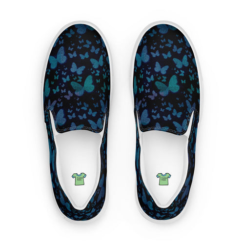 Blue Butterflies Women’s slip-on canvas shoes