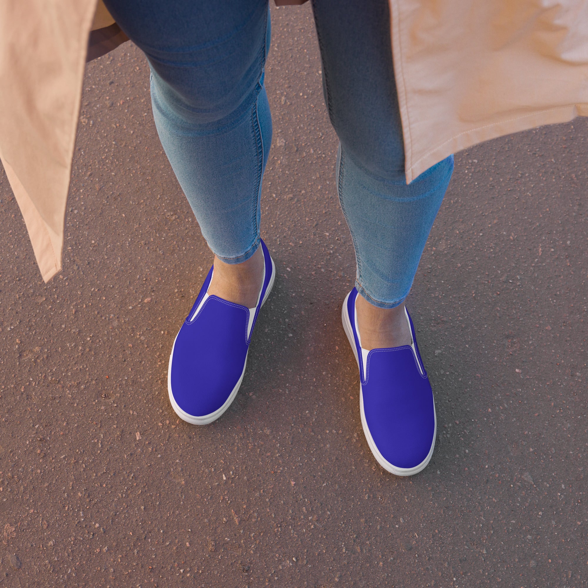 Royal blue slip on shoes Clearance